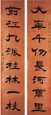 张祖翼（1849～1917） 隶书八言联