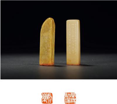 张志鱼、赵林刻寿山石刘安溥等自用闲章二方