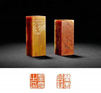 杨其光刻寿山石章二方