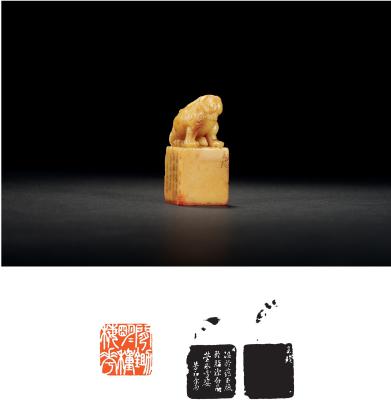 清·杨玉璇作寿山黄芙蓉石古兽钮章