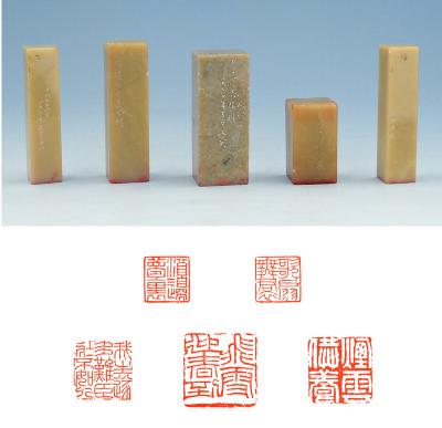 方介堪、冯康侯、单孝天等刻青田石五方
